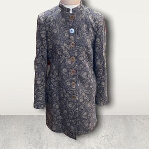 Apria Cashmere Angora Blend Paisley Coat Small